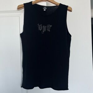 Versace Sleeveless black knit top